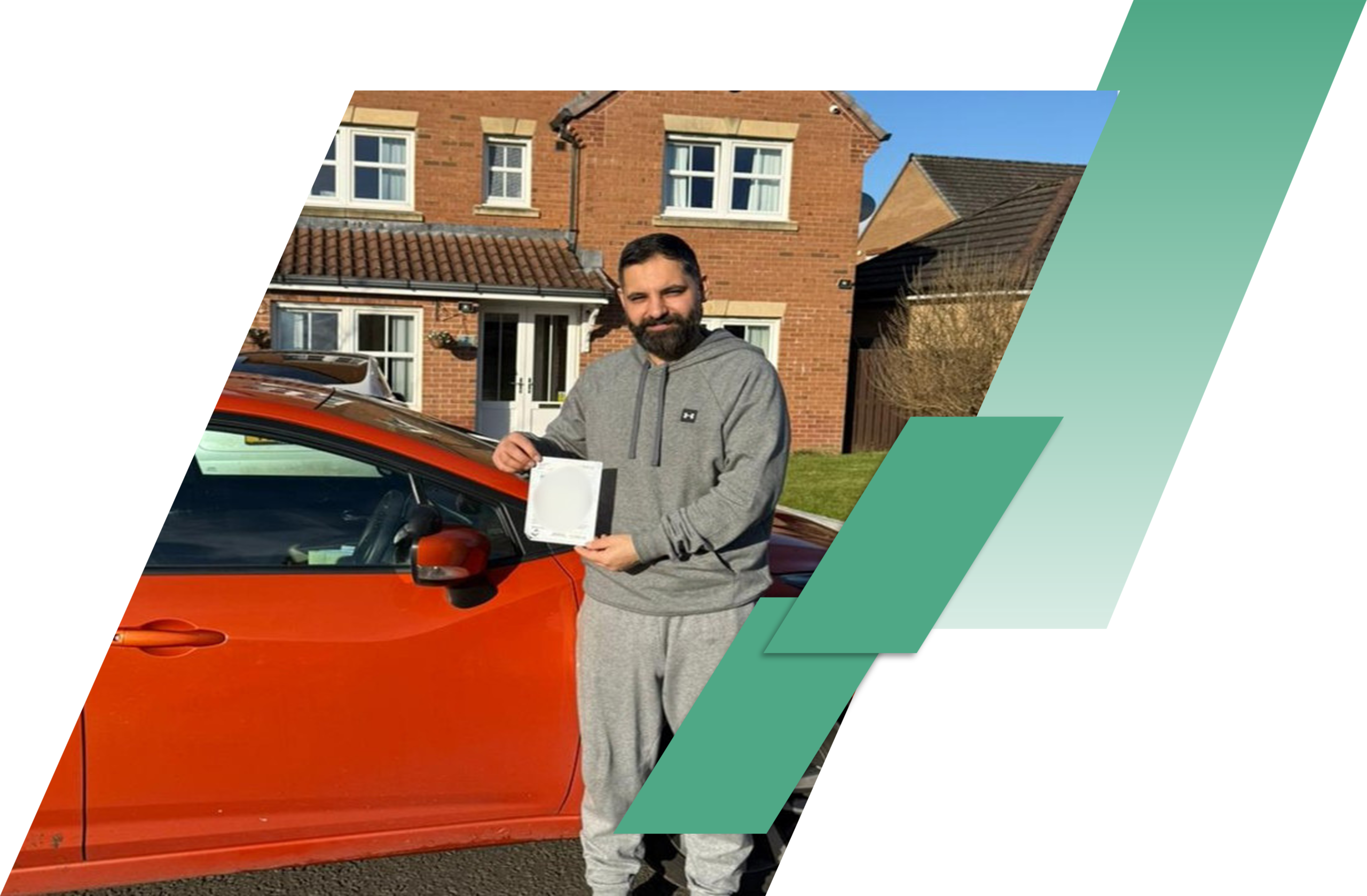 student practicing driving with certified instructor during road lesson in Glasgow